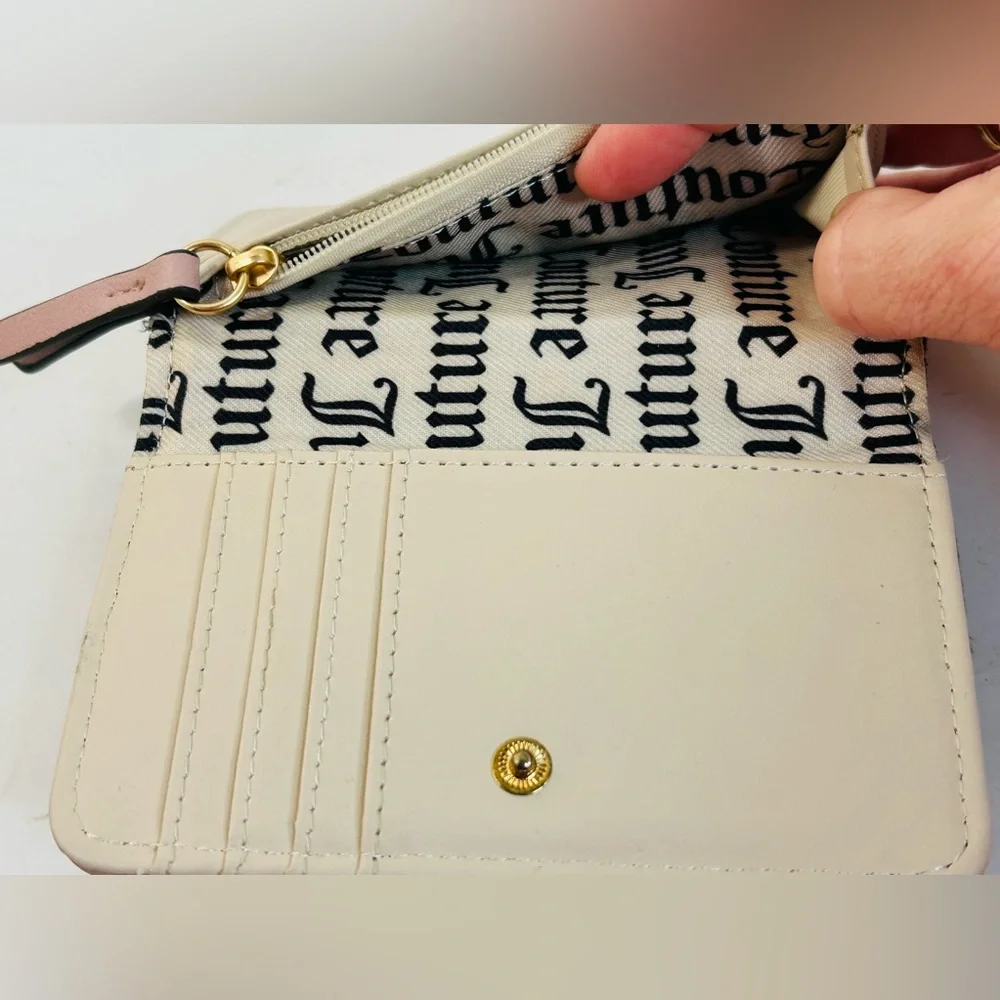 Juicy Couture Retro Vibe Slim Elongated Bifold Wallet, Chocolate / Dusty Blush
